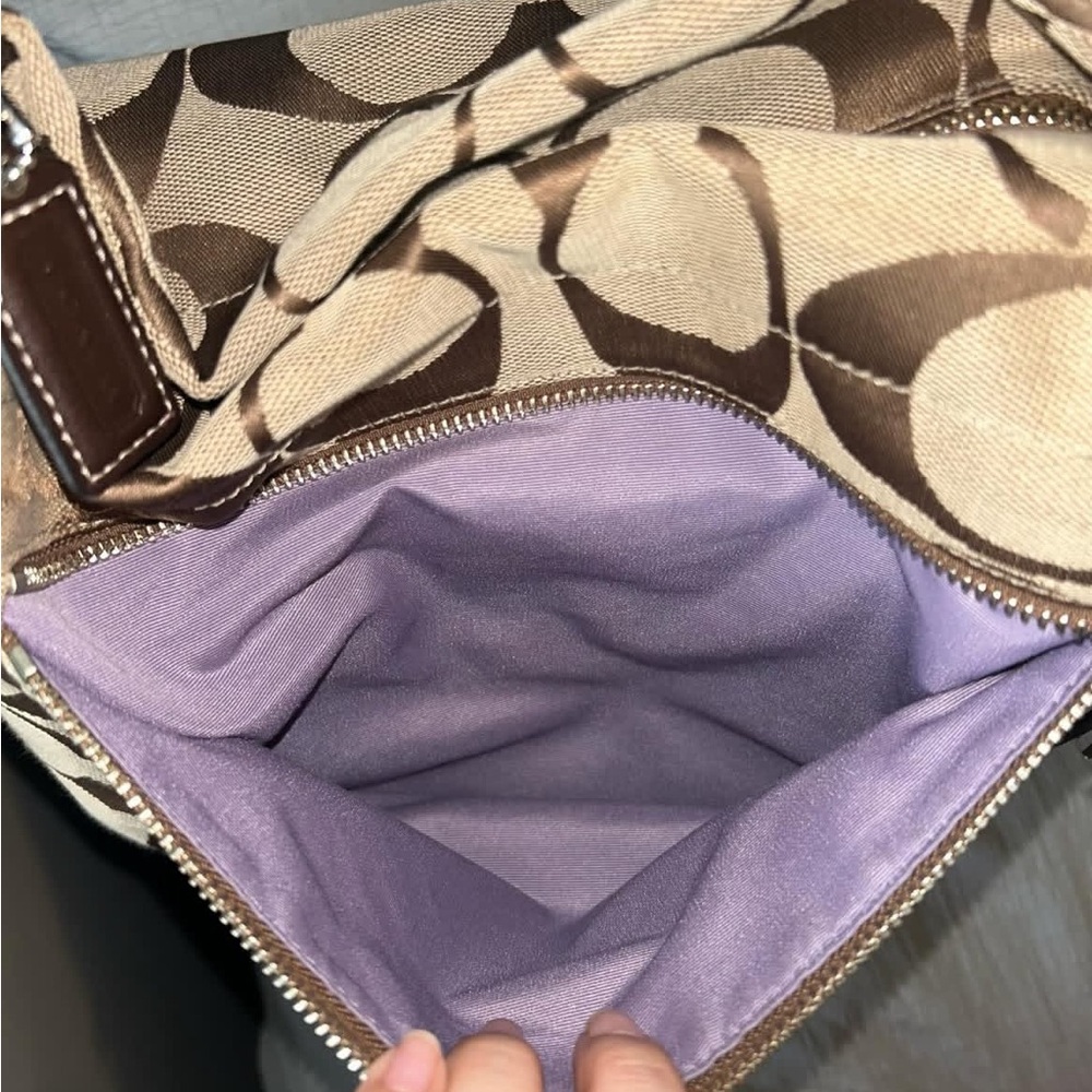 Coach Brown and Beige Signature Hobo Bag - Picture 5 of 14